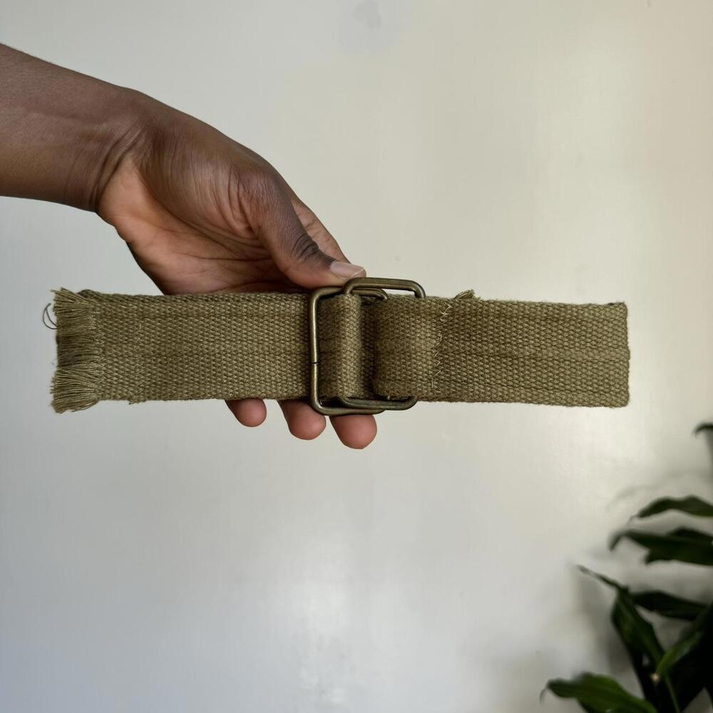 Vintage Green Khaki‎ Double Holes grommet stunned grunge streetwear belt